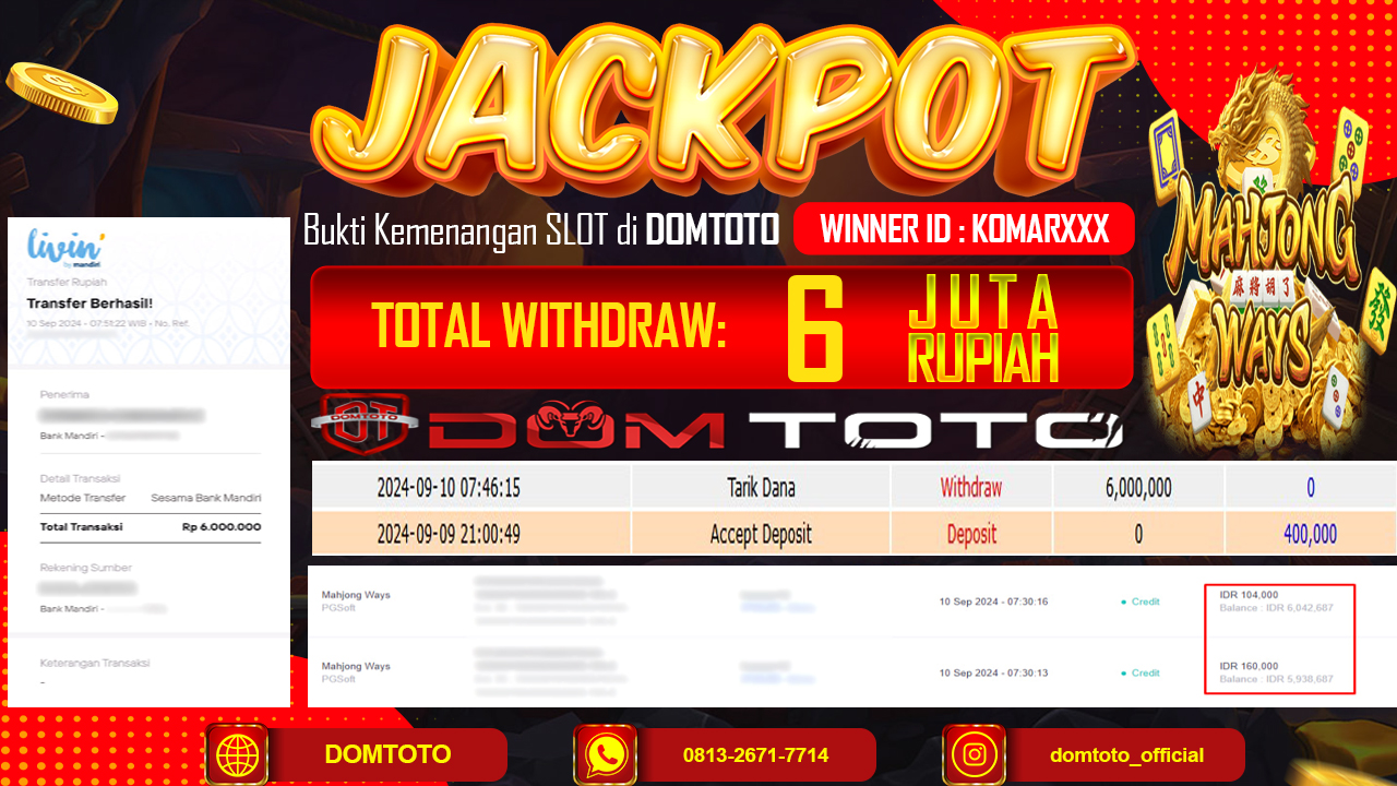 JACKPOT SLOT MAHJONG WAYS 10 SEPTEMBER 2024